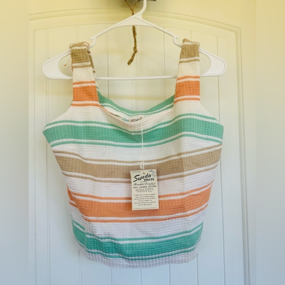 1960s Vintage New with Tags Sweda Knits Crop Top-Size Large